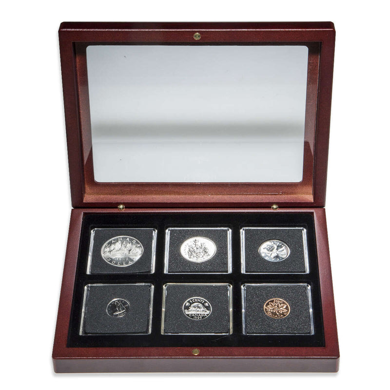 1969 Uncirculated Coin Set in Custom Mahogany Display Case