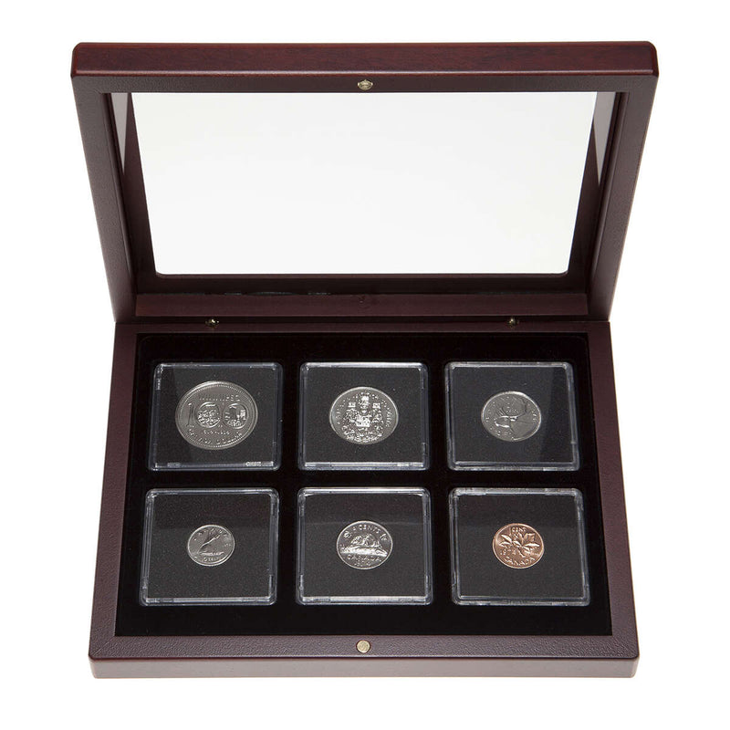 1974 Uncirculated Coin Set in Custom Mahogany Display Case