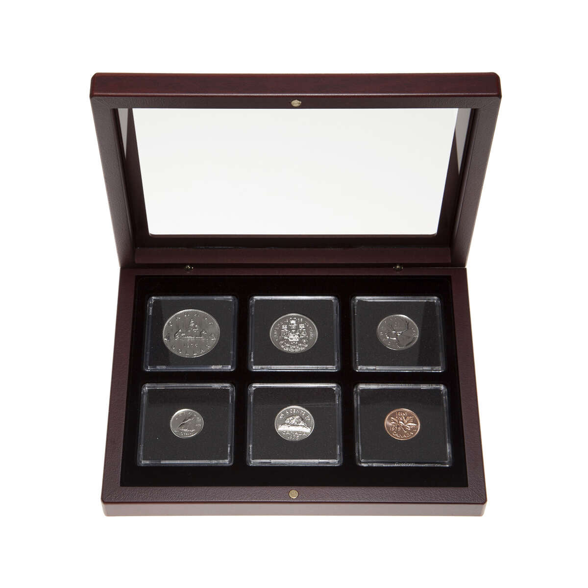 1975 Proof-Like Coin Set in Custom Mahogany Display Case