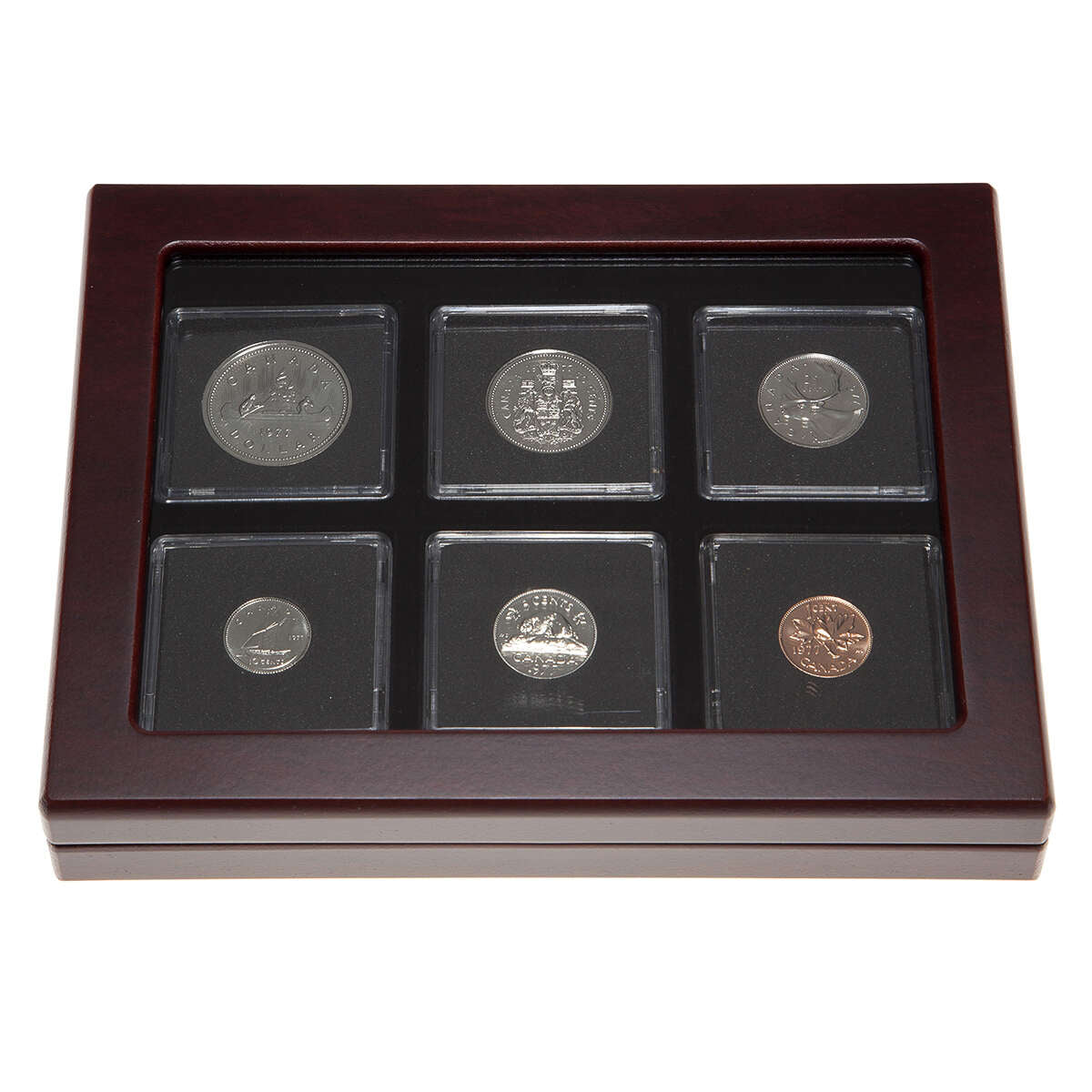 1977 Proof-Like Coin Set in Custom Mahogany Display Case