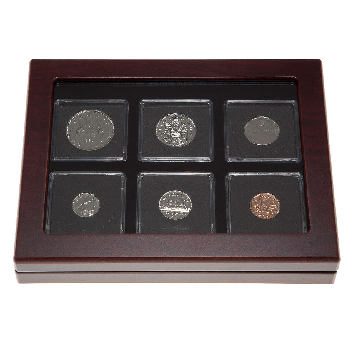 1980 Proof-Like Coin Set in Custom Mahogany Display Case