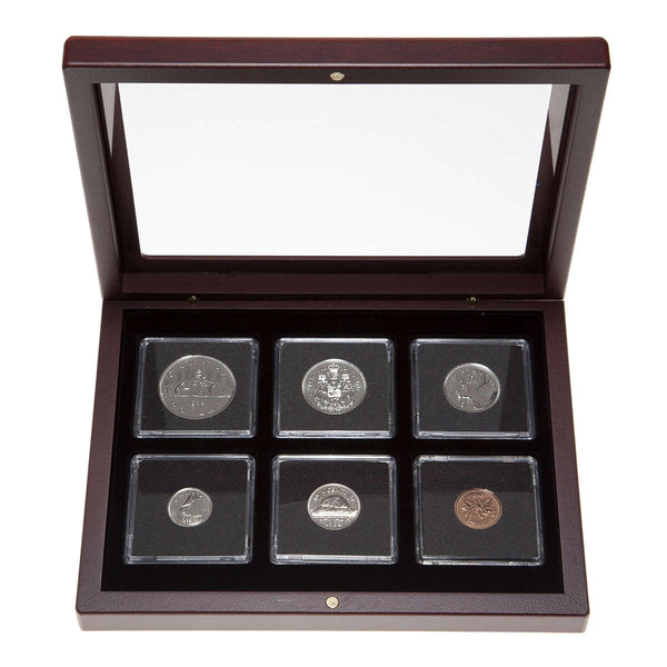 1982 Uncirculated Coin Set in Custom Mahogany Display Case