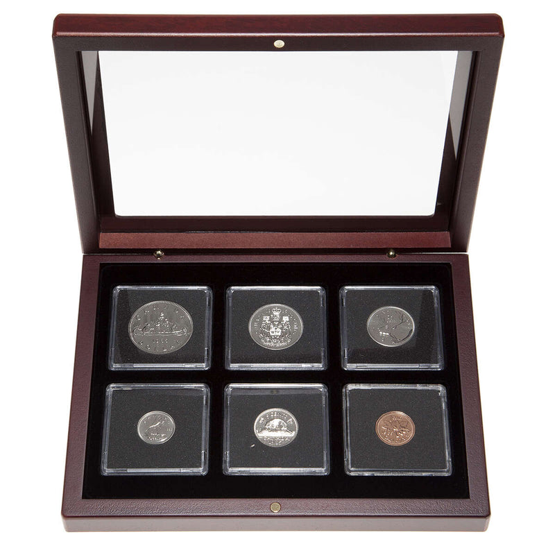1985 Proof-Like Coin Set in Custom Mahogany Display Case