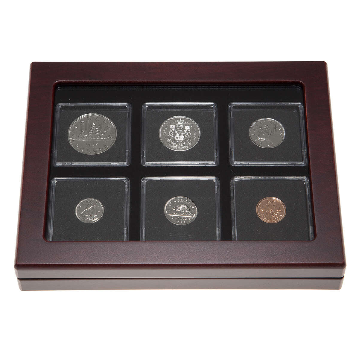 1986 Proof-Like Coin Set in Custom Mahogany Display Case