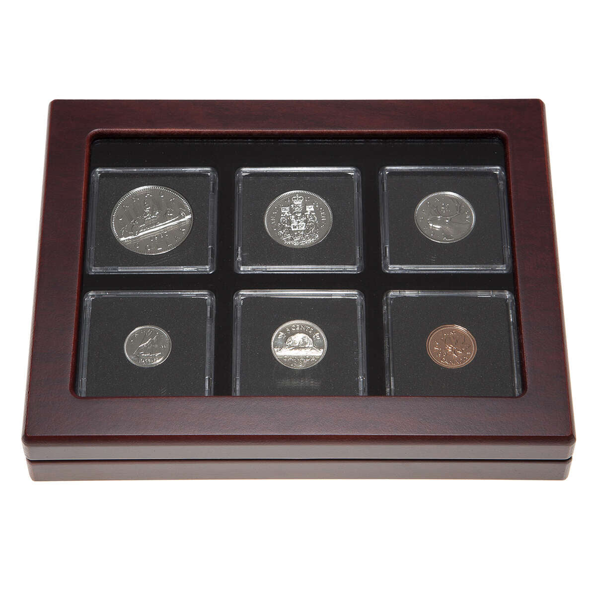 1987 Uncirculated Coin Set in Custom Mahogany Display Case