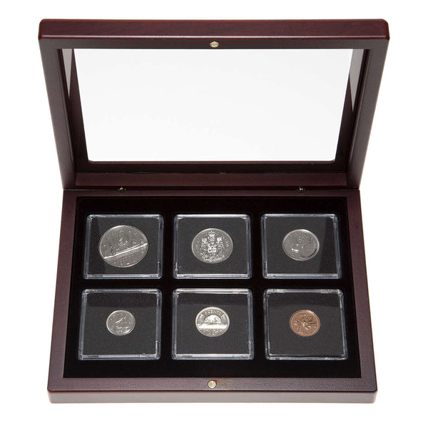 1987 Uncirculated Coin Set in Custom Mahogany Display Case
