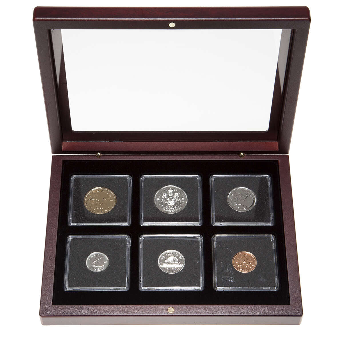 1990 Proof-Like Coin Set in Custom Mahogany Display Case