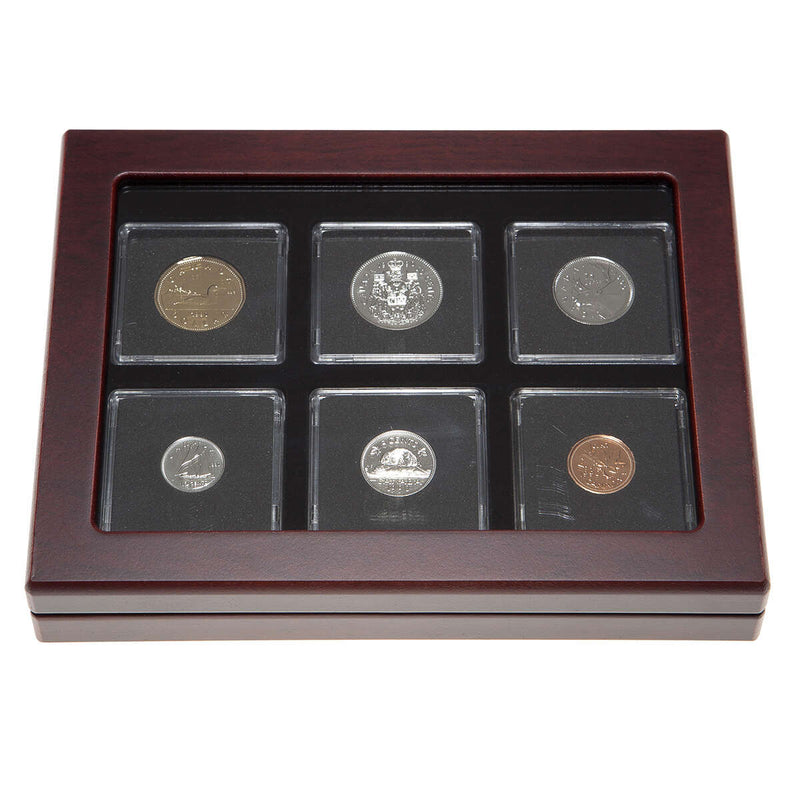1990 Proof-Like Coin Set in Custom Mahogany Display Case