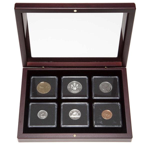 1990 Proof-Like Coin Set in Custom Mahogany Display Case