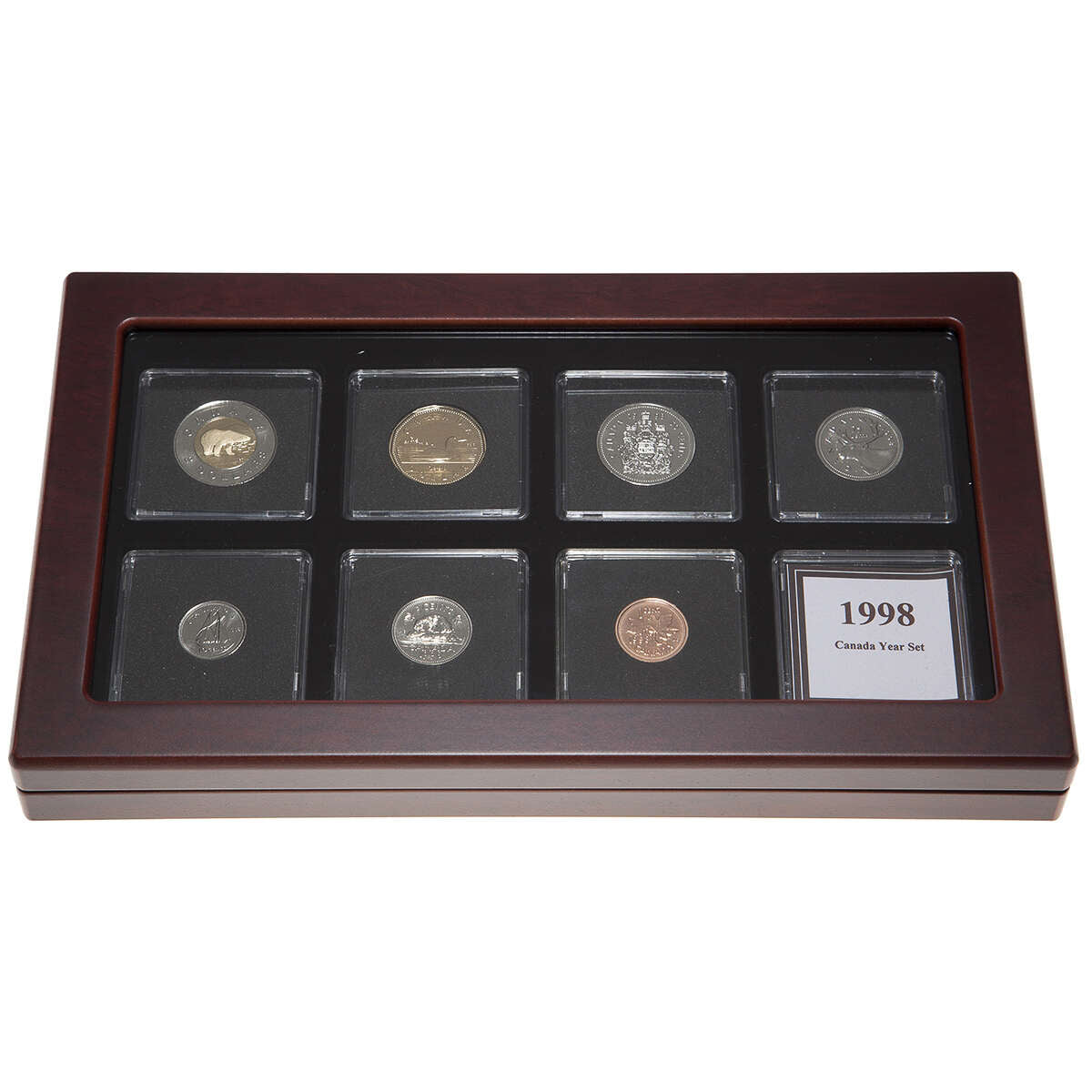 1998 Proof-Like Coin Set in Custom Mahogany Display Case