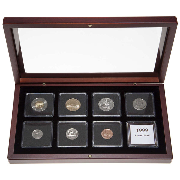 1999 Proof-Like Coin Set in Custom Mahogany Display Case