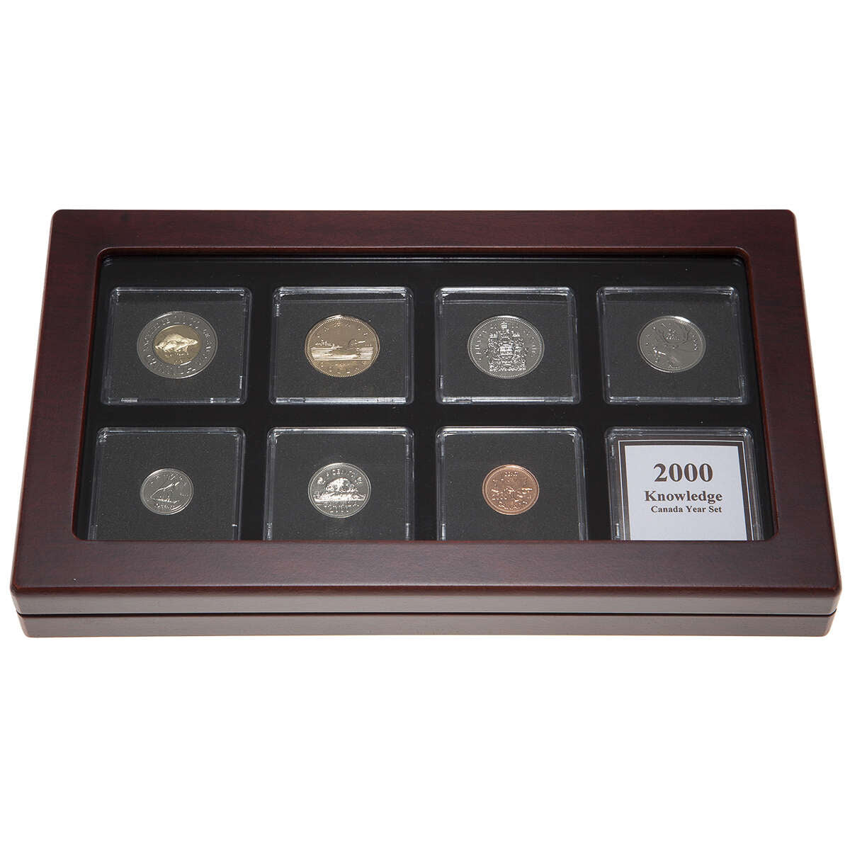 2000 "Knowledge" Proof-Like Coin Set in Custom Mahogany Display Case