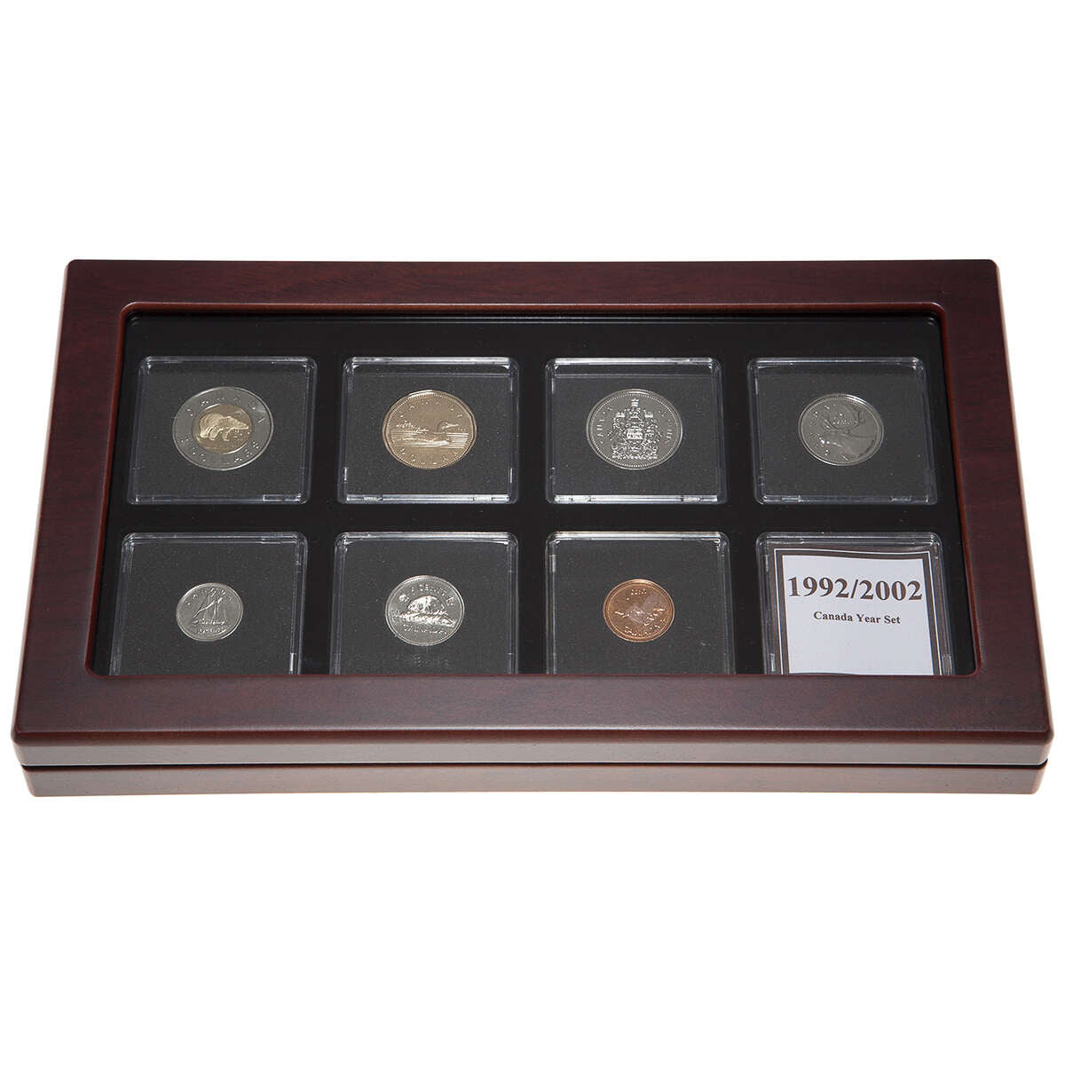 2002 Proof-Like Coin Set in Custom Mahogany Display Case