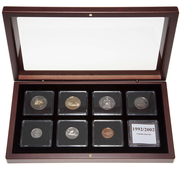 2002 Proof-Like Coin Set in Custom Mahogany Display Case