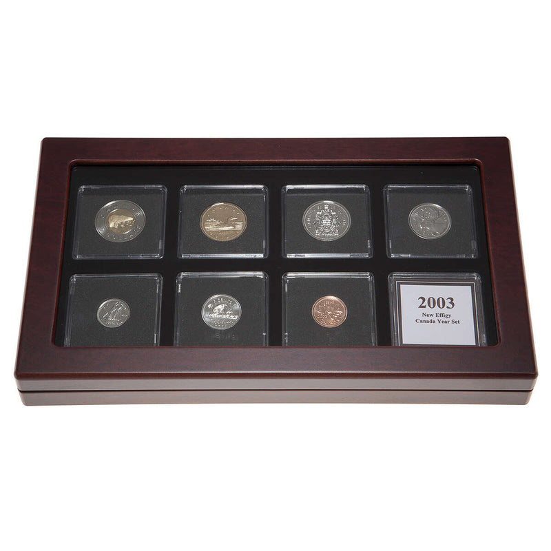 2003 "New Effigy" Proof-Like Coin Set in Custom Mahogany Display Case