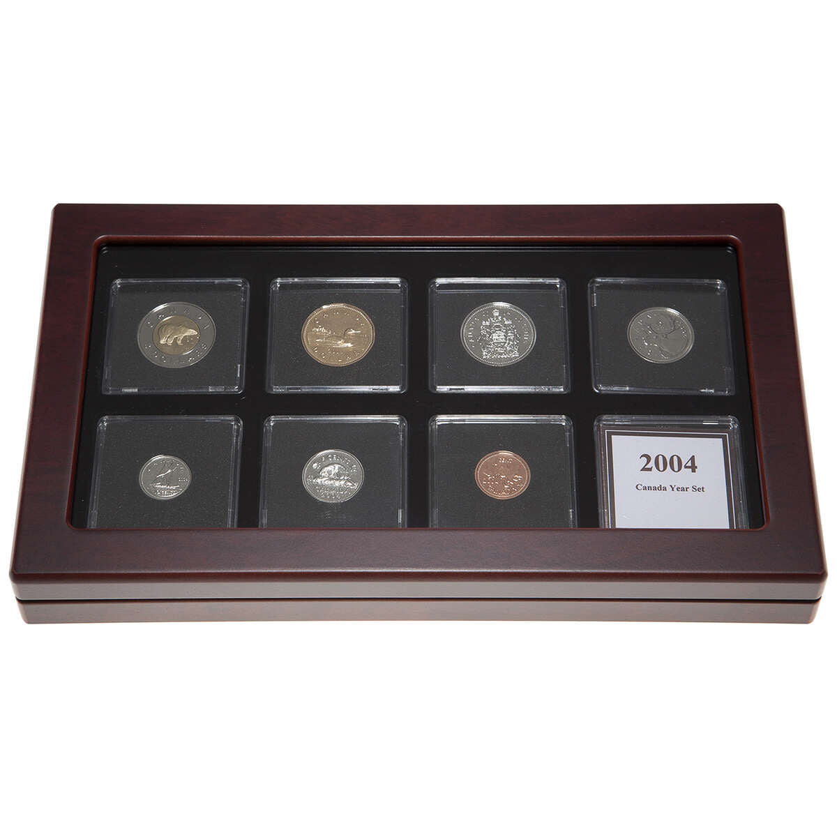 2004 Proof-Like Coin Set in Custom Mahogany Display Case