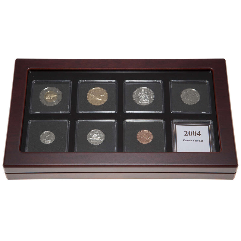 2004 Proof-Like Coin Set in Custom Mahogany Display Case