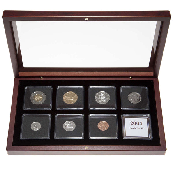 2004 Proof-Like Coin Set in Custom Mahogany Display Case