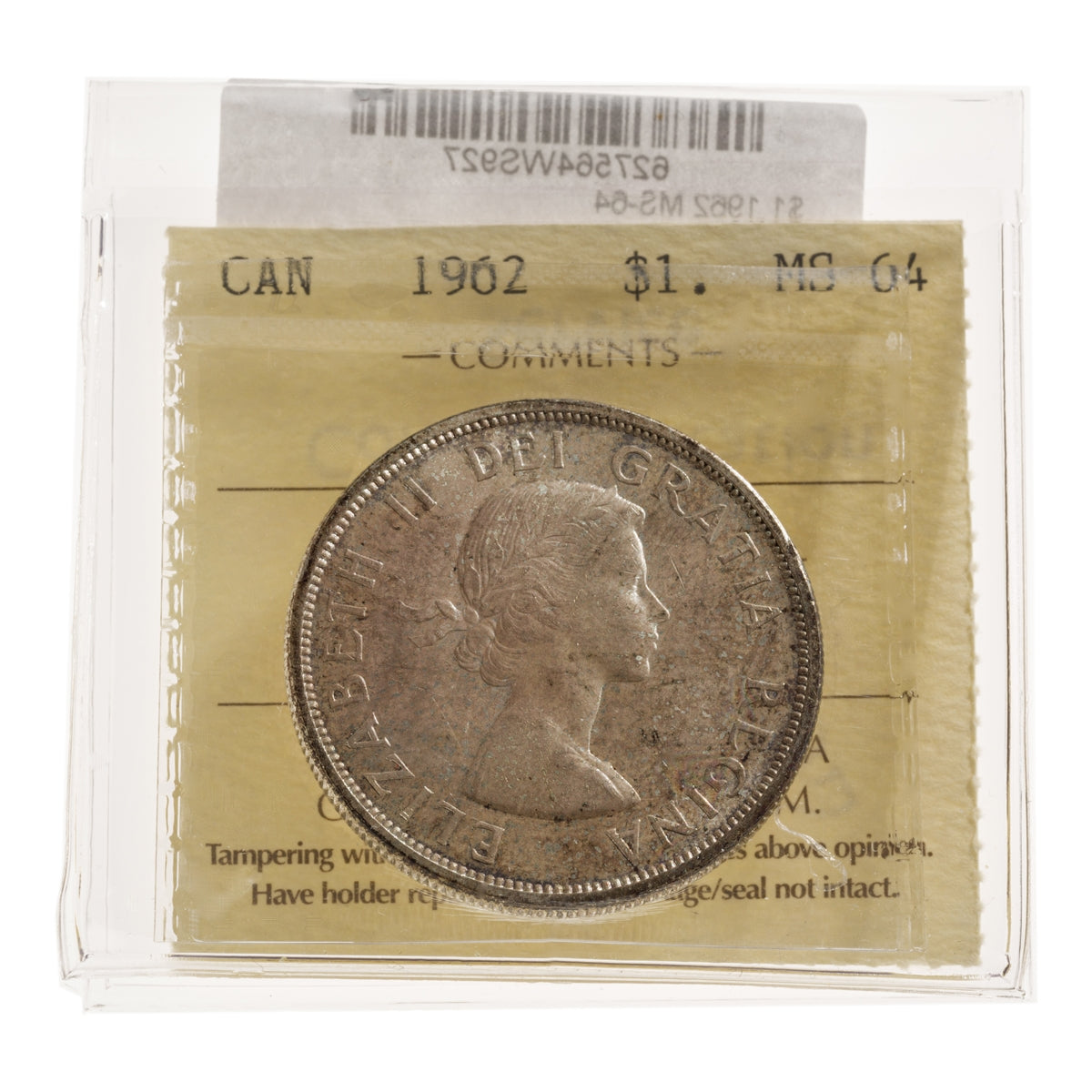 1 Dollar 1962  ICCS MS-64