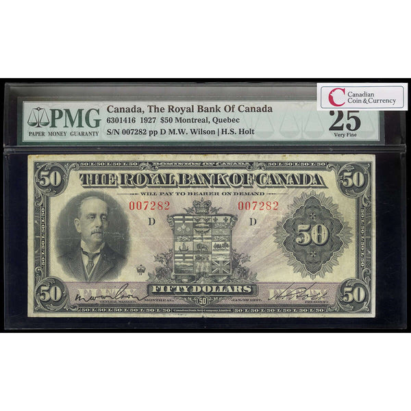 The Royal Bank of Canada $50 1927 Wilson, l. PMG VF-25