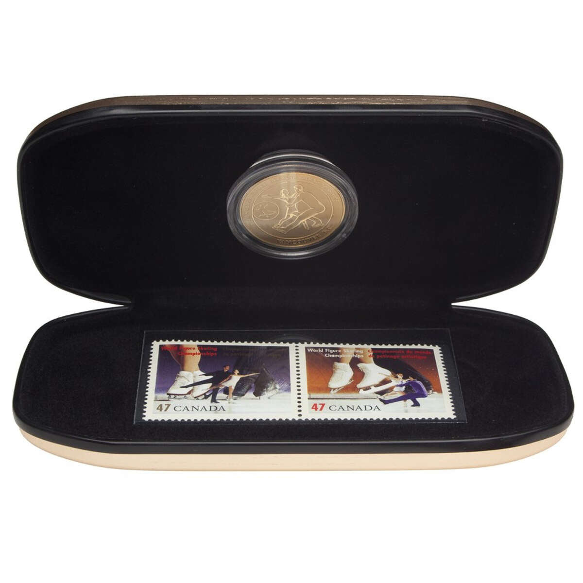 2001 World Figure Skating Championships Stamp & 24Kt. Gold-Plated Medallion Set - Pairs/Ice Dance