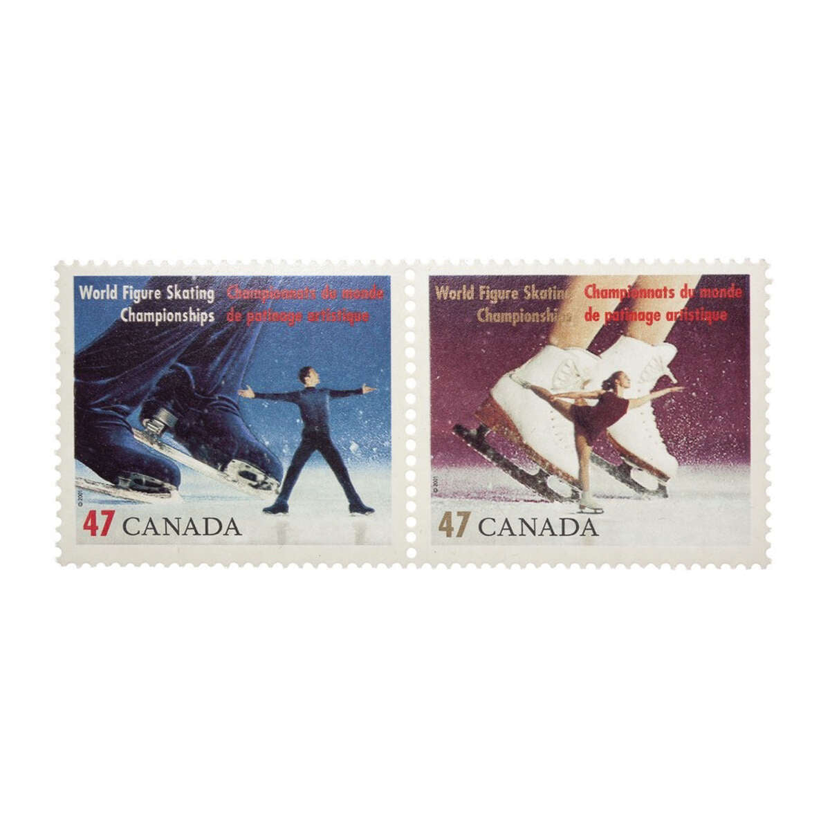 2001 World Figure Skating Championships - Stamp and 24kt Gold-Plated Medallion Set-Singles