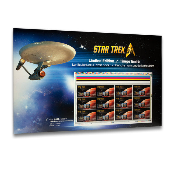 Star Trek Limited Edition Lenticular Uncut Press Stamp Sheet