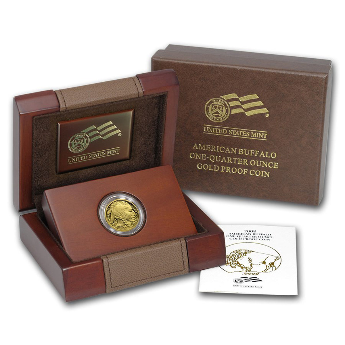 US 2008W $10 American Buffalo 1/4 oz - Pure Gold Coin
