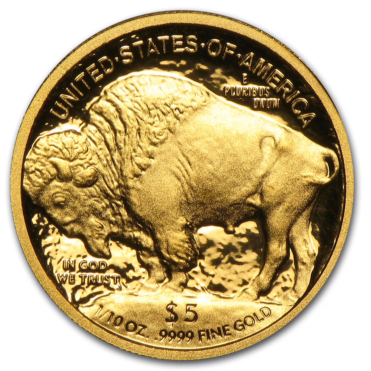 US 2008W $5 American Buffalo 1/10 oz - Pure Gold Coin
