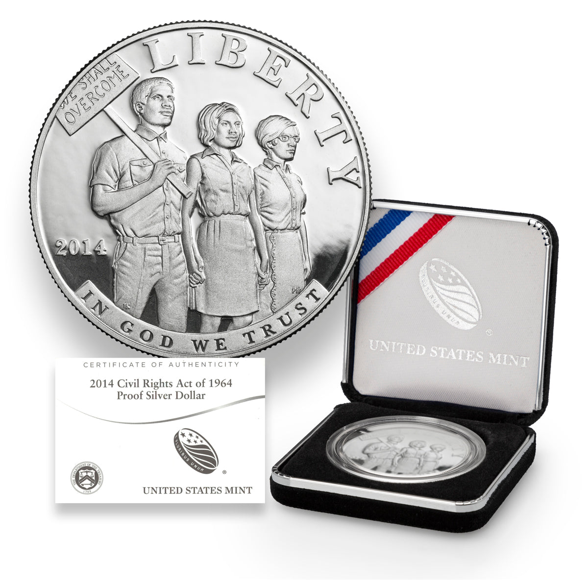 2014 $1 Civil Rights Act of 1964 - Pure Silver Coin