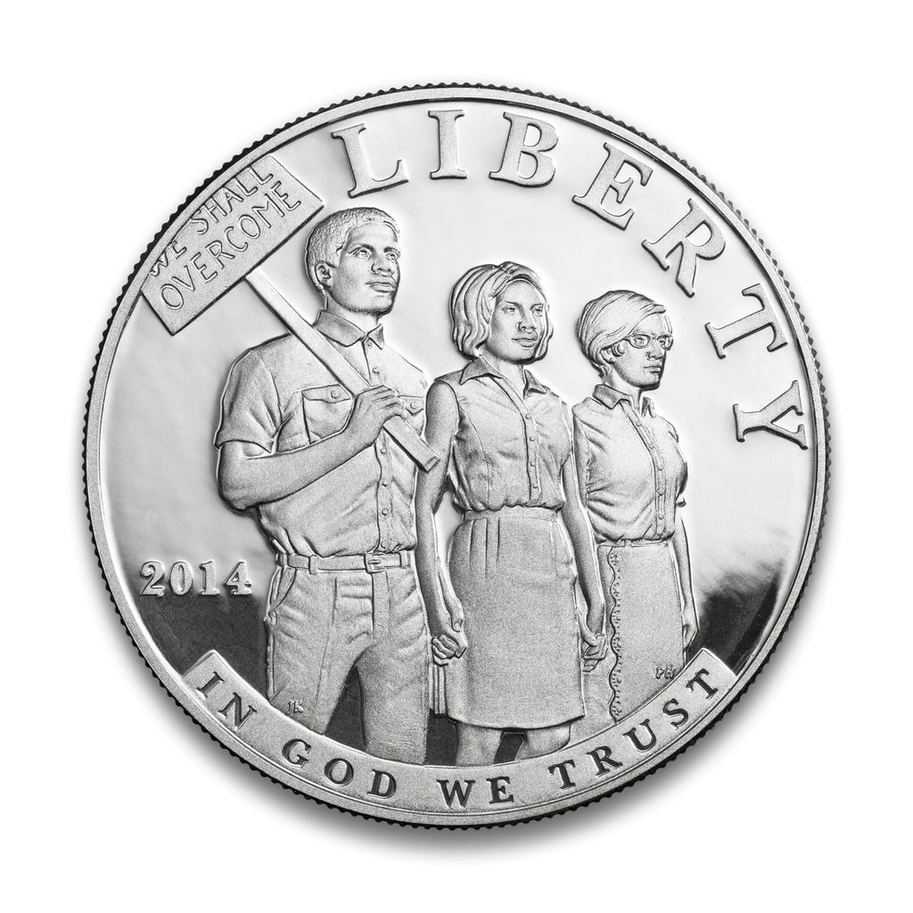 Simble For Silver Rights 2014 $1 Civil Rights Act of 1964 - Pure Silver Coin