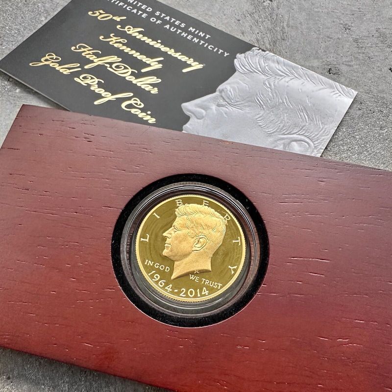 2014 50th Anniversary of Kennedy Half Dollar Gold Proof Coin