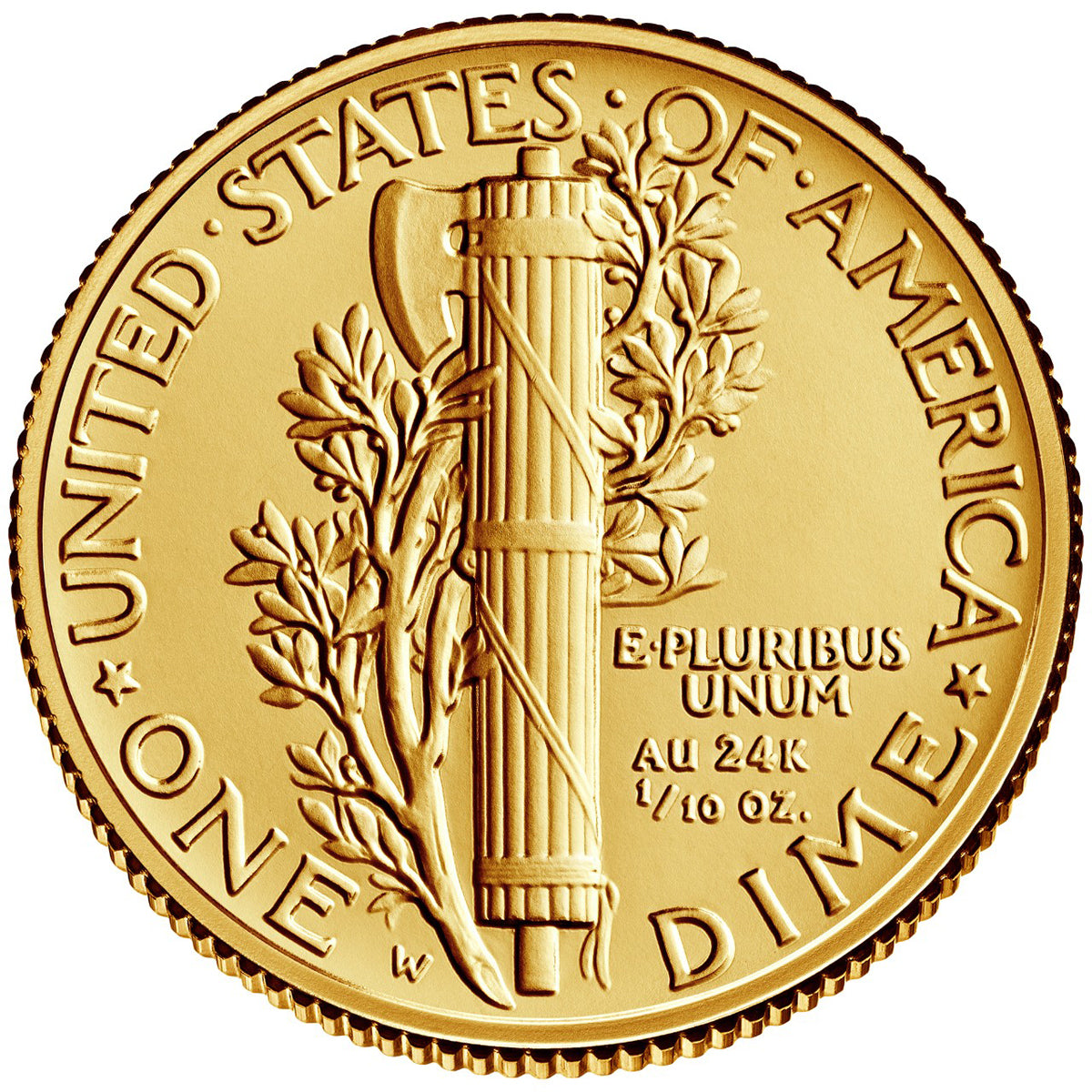 US 2016W 10 Cent Mercury Dime - Pure Centennial Gold Coin