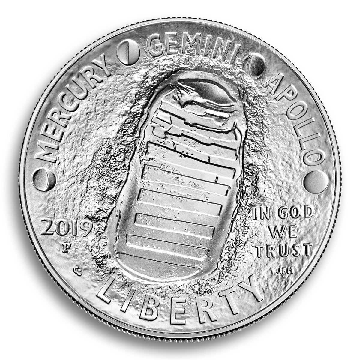 2019 $1 Apollo 11: 50th Anniversary - Pure Silver Commemorative Coin