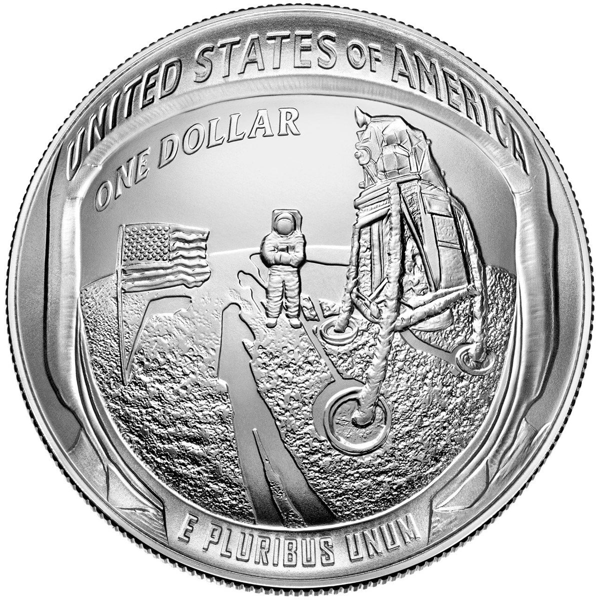 2019 $1 Apollo 11: 50th Anniversary - Pure Silver Commemorative Coin