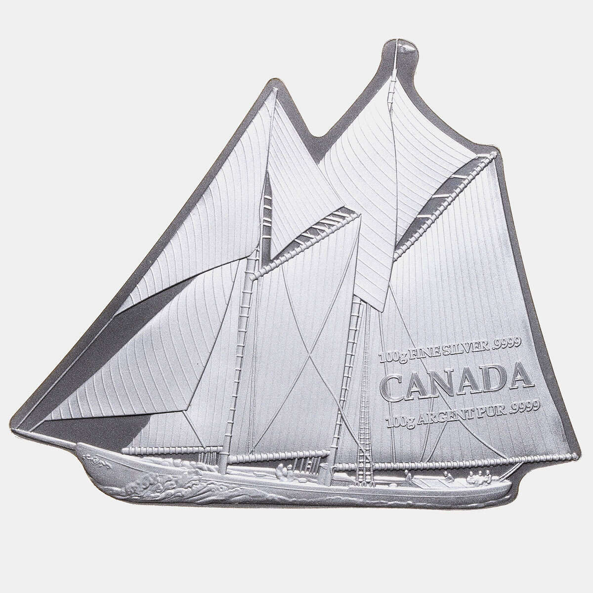 Real Shape Iconic Canada: Bluenose Schooner - Pure Silver Piece <i>(No Sleeve)</i>