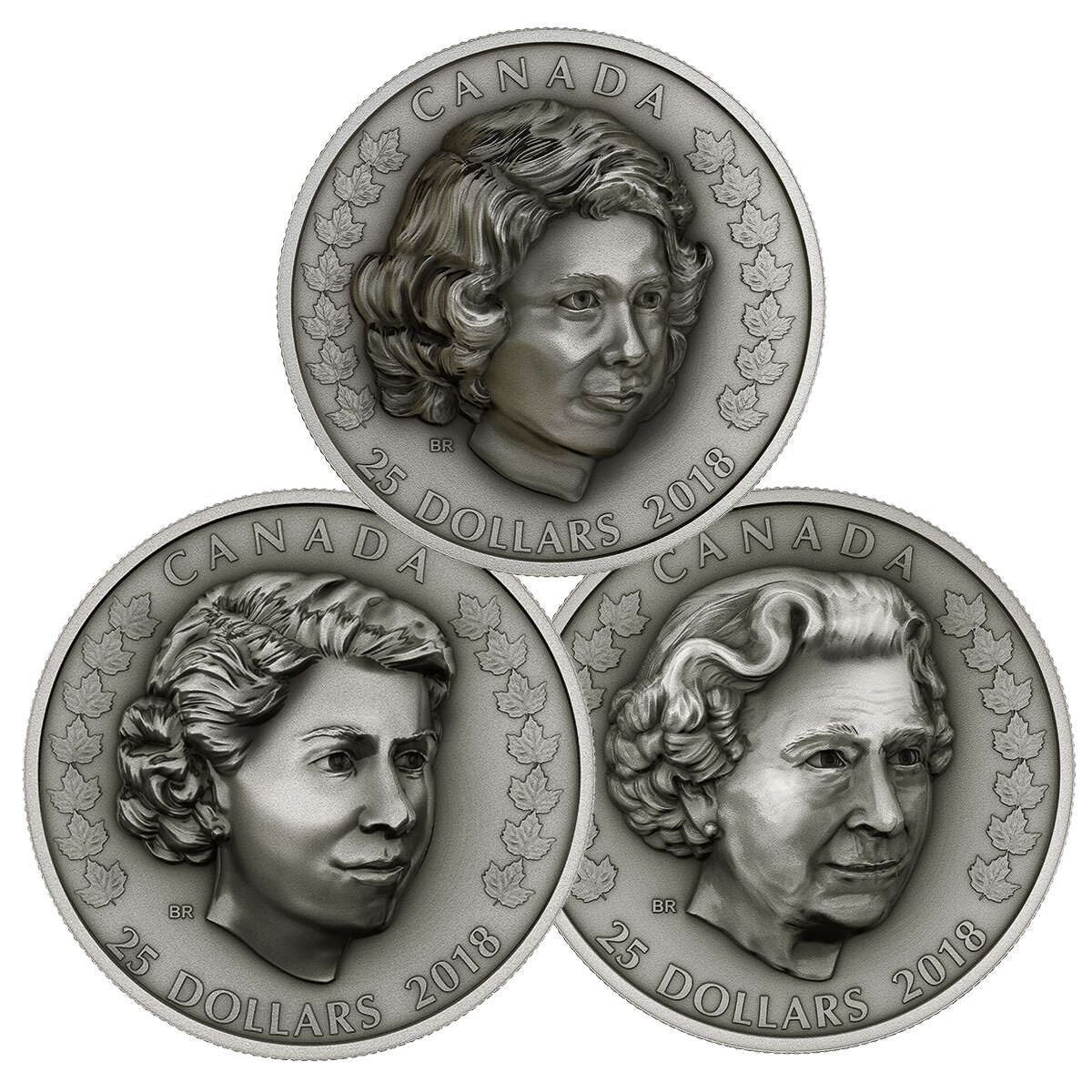 2018 $25 HRM QEII 3 Coin Set