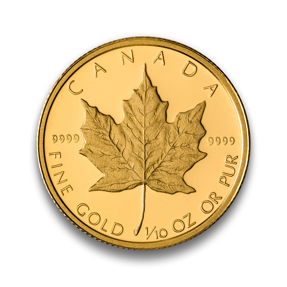 1989 10th Anniversary of the Gold Maple Leaf 3-Coin Set (1 OZ Silver, 1/10 OZ Gold and Platinum)