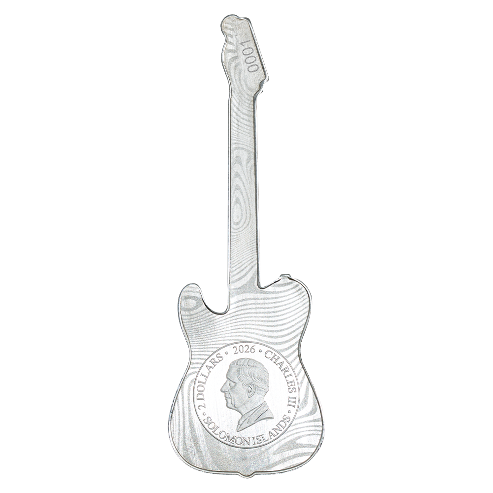 2026 $2 Fender Telecaster 75th Anniversary Mystery Box - Pure Silver Coin