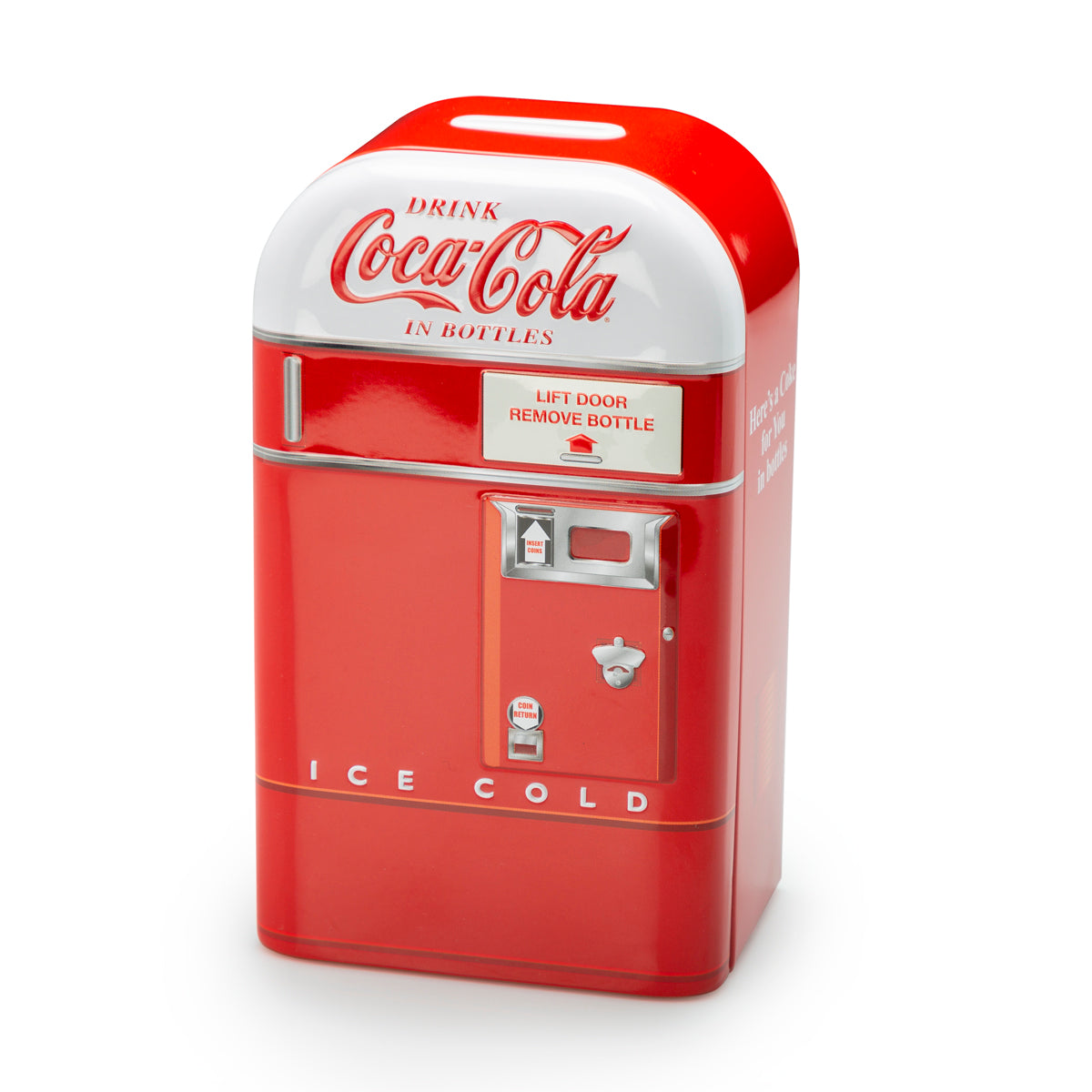 Coca-Cola® Vintage 1 oz Silver Colourized Bottle with Tin Vending Machine