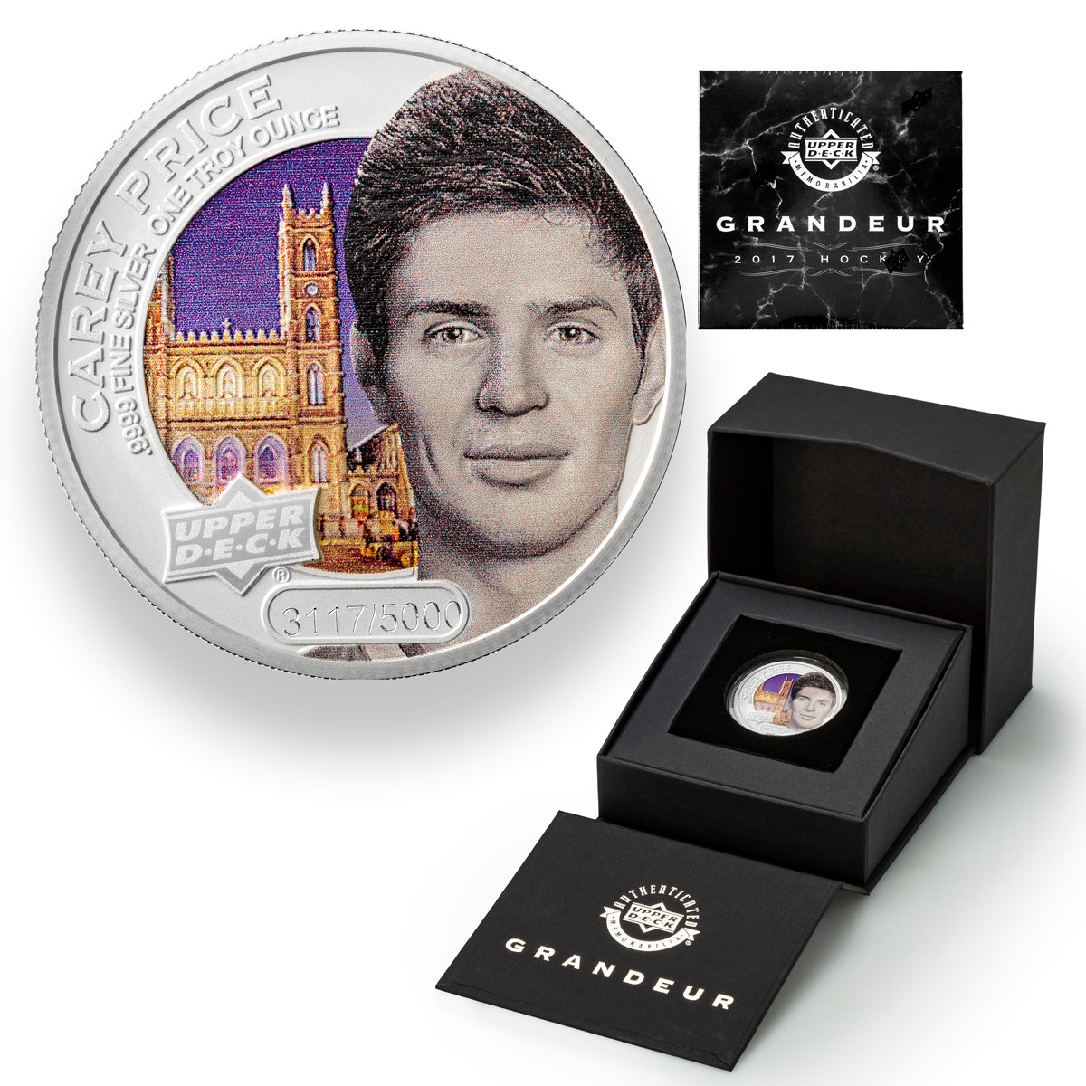 2017 $5 Grandeur Upper Deck: Carey Price - Pure Silver Coin