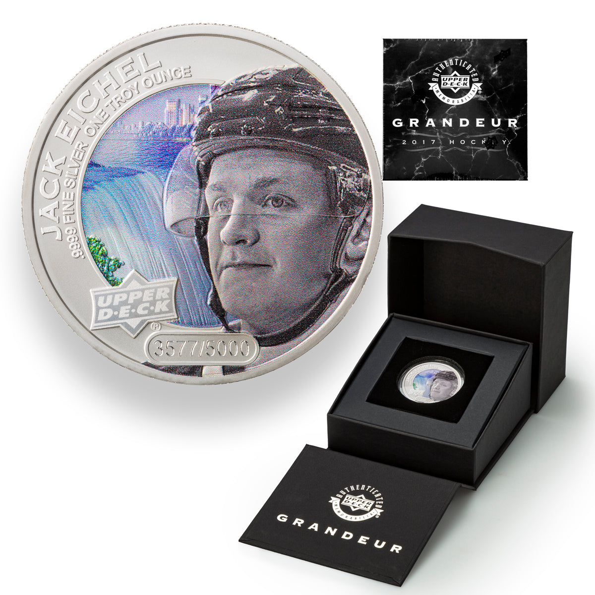 2017 $5 Grandeur Upper Deck: Jack Eichel - Pure Silver Coin