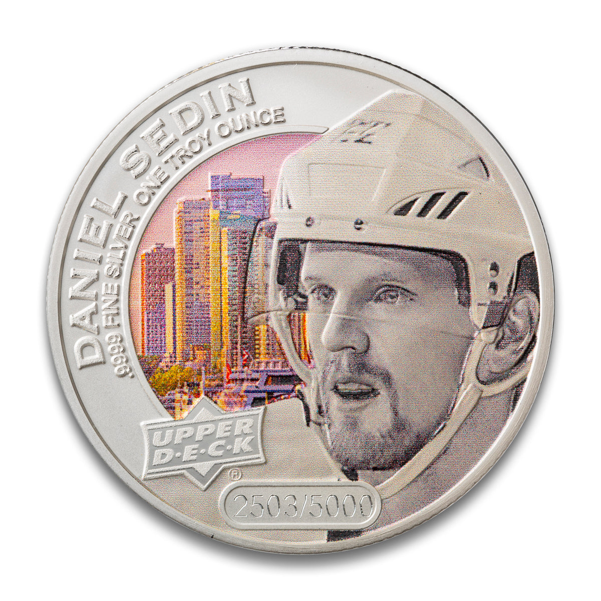 2017 $5 Grandeur Upper Deck: Daniel Sedin - Pure Silver Coin