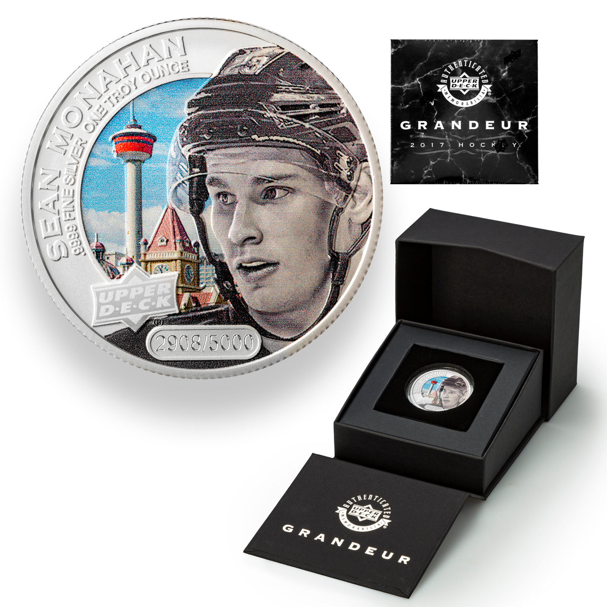 2017 $5 Grandeur Upper Deck: Sean Monahan - Pure Silver Coin