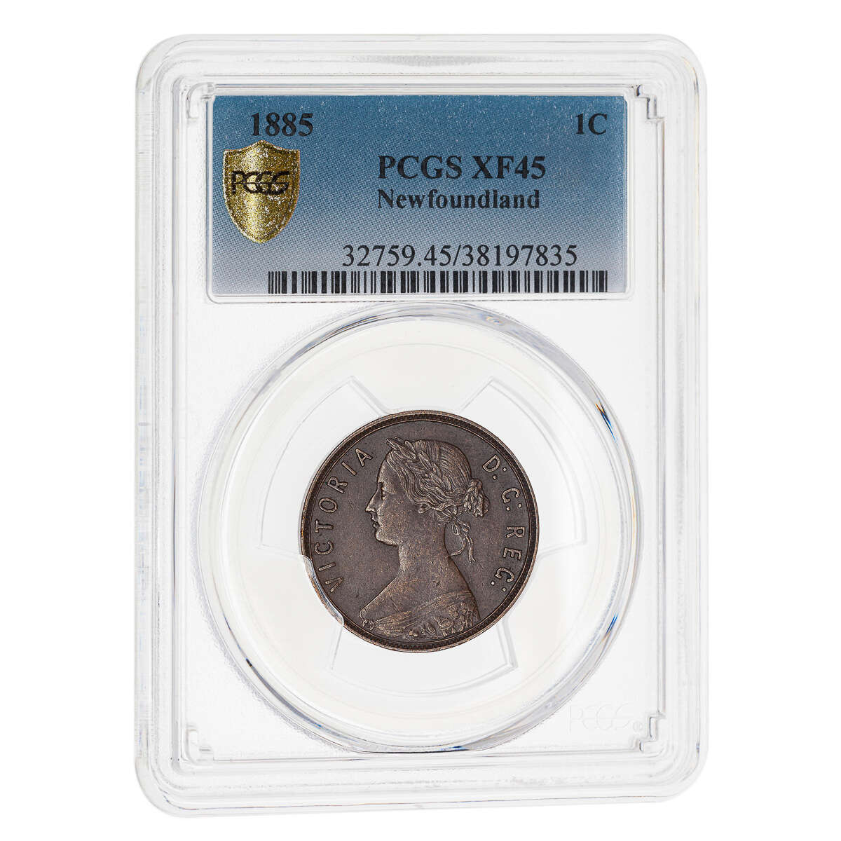 NFLD 1 cent 1885  PCGS EF-45