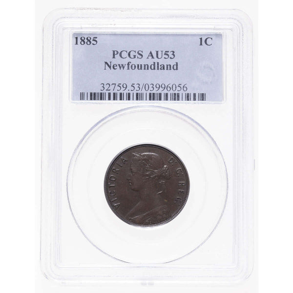 NFLD 1 cent 1885  PCGS AU-53
