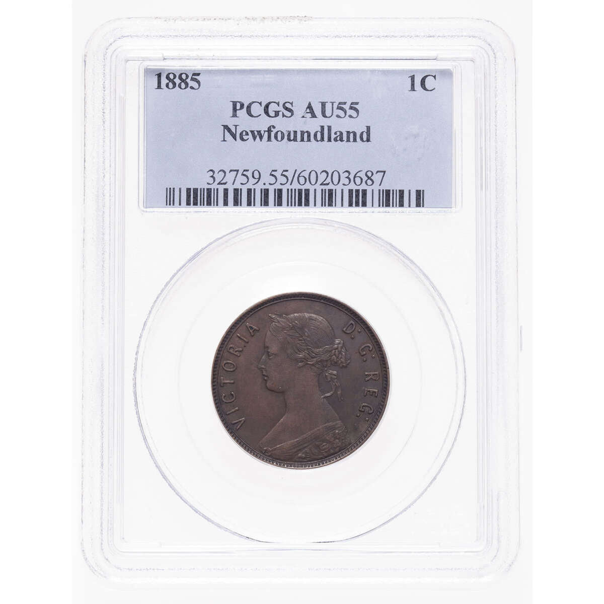 NFLD 1 cent 1885  PCGS AU-55