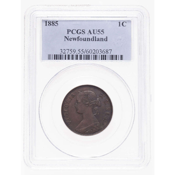 NFLD 1 cent 1885  PCGS AU-55