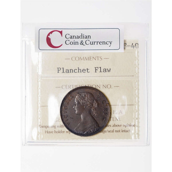NFLD 1 cent 1888 Planchet Flaw ICCS EF-40