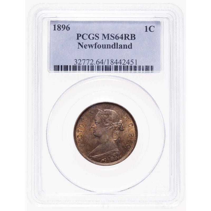 NFLD 1 cent 1896 Red Brown PCGS MS-64